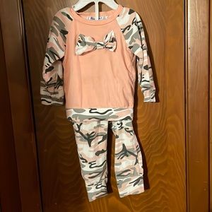 AeBai fashion pink camo 2 piece set
